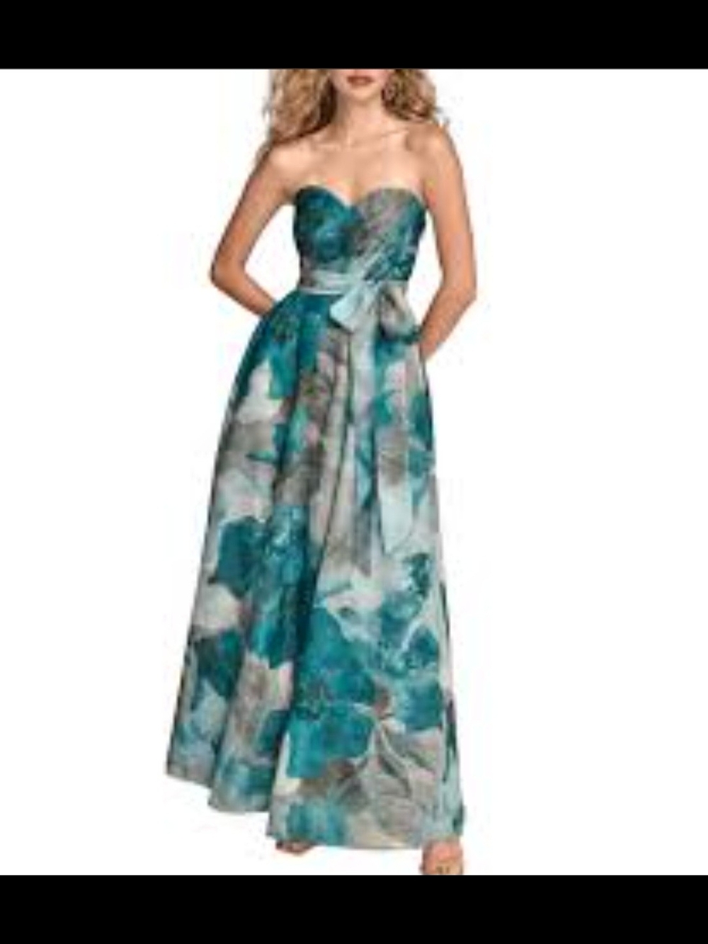 Donna Karan

Women's Green Floral Strapless Fit & Flare Gown